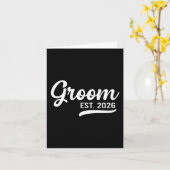 Groom Est 2026 Just Married Honeymoon Wedding Groo Kaart (Gele Bloem)