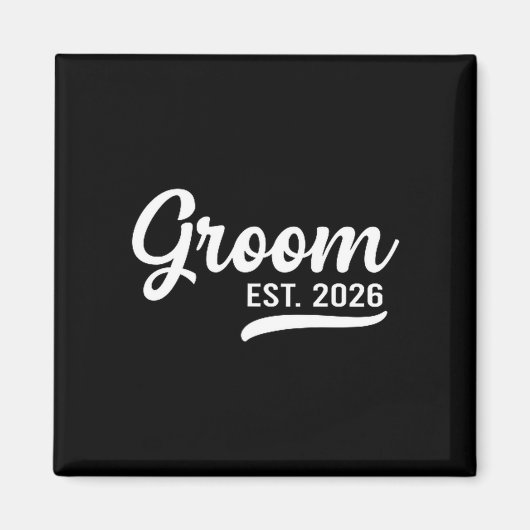 Groom Est 2026 Just Married Honeymoon Wedding Groo Magneet (Voorkant)