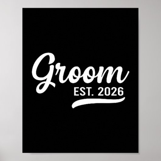 Groom Est 2026 Just Married Honeymoon Wedding Groo Poster (Voorkant)