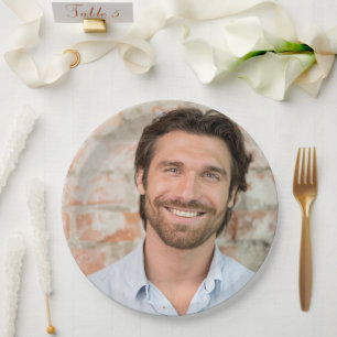 Groom Face Photo Bachelorette Party Paper Borden Papieren Bordje