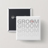 Groom Fade Tshirts en Gifts Vierkante Button 5,1 Cm (Voorkant /achterkant)