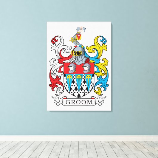 Groom Family Crest Canvas Afdruk (Insitu (Houten vloer))