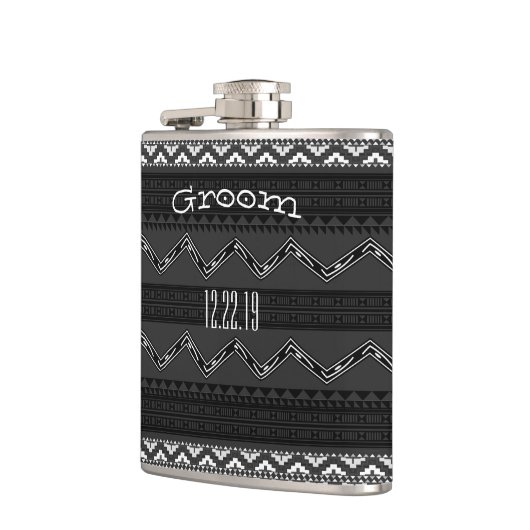 Groom Flask Mustache Heupfles (Links)