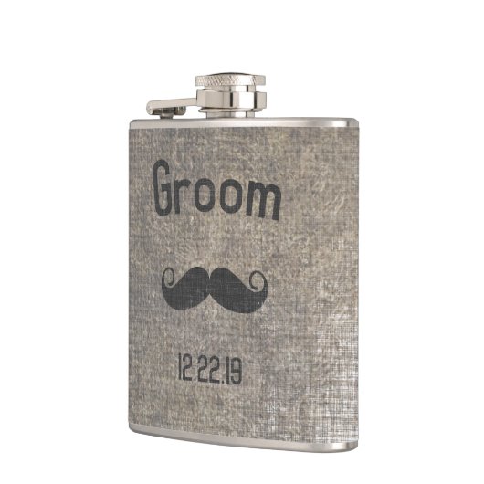 Groom Flask Mustache Heupfles (Links)