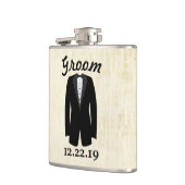 Groom Flask Tuxedo Black Stropdas Heupfles (Links)