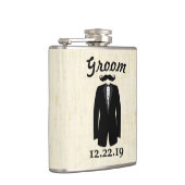 Groom Flask Tuxedo Black Stropdas Heupfles (Rechts)