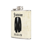 Groom Flask Tuxedo Black Stropdas Heupfles (Links)