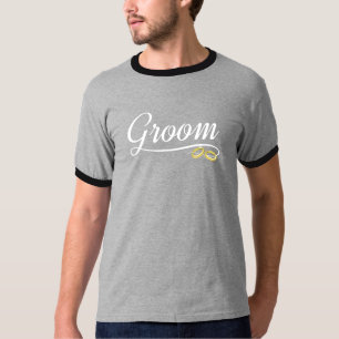 Groom Floral Wedding Calligraphy Ringer Shirt