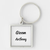 Groom Gift Custom Name Gifts Wedding Sleutelhanger (Voorkant)