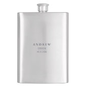 Groom Gift Navy Blue Minimalist Wedding Flacon (Voorkant)