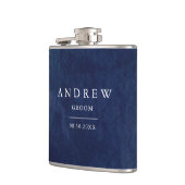 Groom Gift Waterverf Blue Wedding Flask Heupfles (Links)