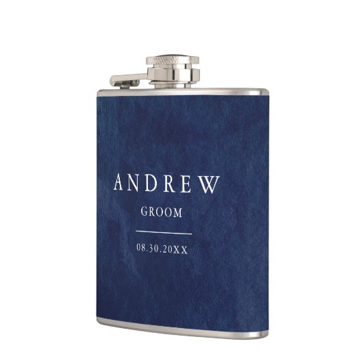 Groom Gift Waterverf Blue Wedding Flask Heupfles (Links)