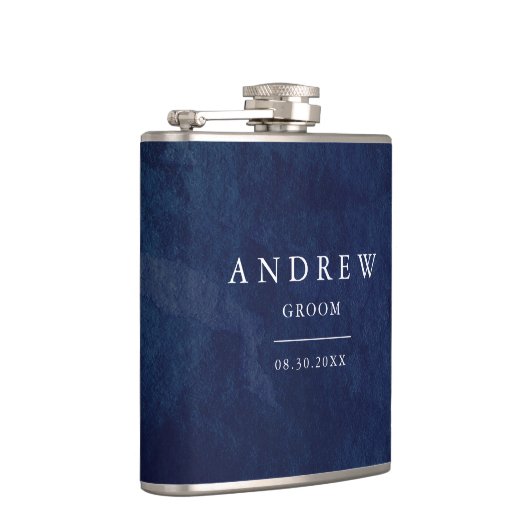 Groom Gift Waterverf Blue Wedding Flask Heupfles (Rechts)