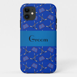 Groom giften blue hockey patroon Case-Mate iPhone case