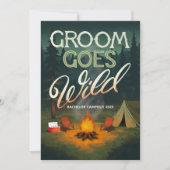 Groom Goes Wild Bachelor Party Camping Uitnodiging (Voorkant)