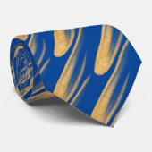 Groom Gold en Blue Wedding Stropdas (Opgerold)