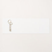 Groom Gold script elegant chic white bruiloft Yogamat (Achterkant (horizontaal))
