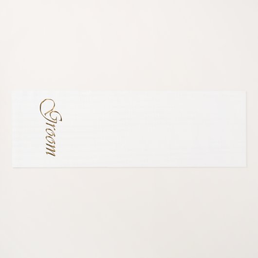 Groom Gold script elegant chic white bruiloft Yogamat (Achterkant (horizontaal))