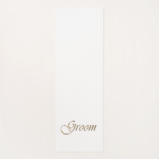 Groom Gold script elegant chic white bruiloft Yogamat (Achterkant)