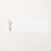 Groom Gold script elegant chic white bruiloft Yogamat (Voorkant (horizontaal))