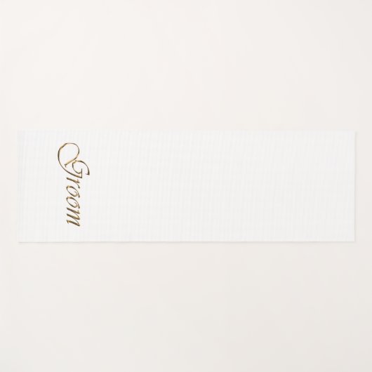 Groom Gold script elegant chic white bruiloft Yogamat (Voorkant (horizontaal))