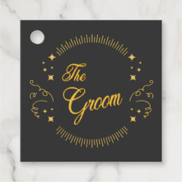 Groom Gold Wedding Elegant Bedankjes Labels