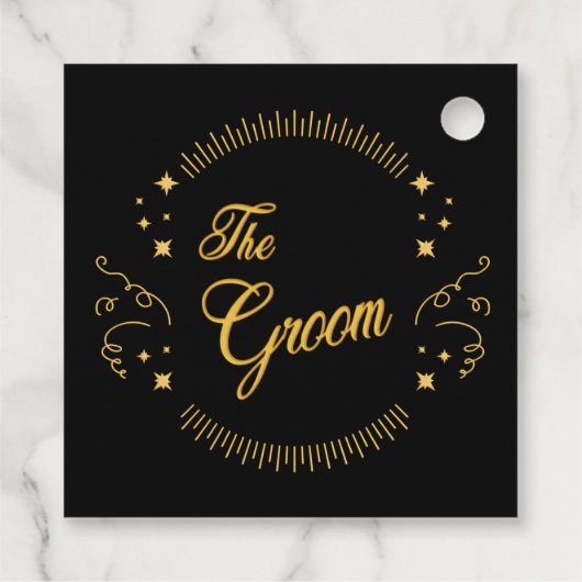 Groom Gold Wedding Elegant Bedankjes Labels (Achterkant)