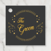 Groom Gold Wedding Elegant Bedankjes Labels (Voorkant)