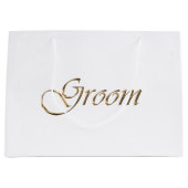 Groom, gouden script elegante kalligrafie groot cadeauzakje