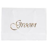 Groom, gouden script elegante kalligrafie groot cadeauzakje