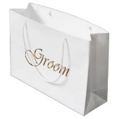 Groom, gouden script elegante kalligrafie groot cadeauzakje