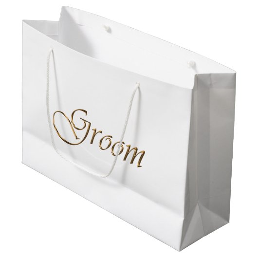 Groom, gouden script elegante kalligrafie groot cadeauzakje