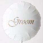 Groom, goudscript elegant chic white ballon<br><div class="desc">Groom,  gouden script elegant chic white ballon</div>