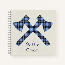 Groom Gray and Blue double cross ax Notitieboek