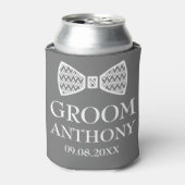 Groom Grey Stylish Elegant Modern Gifts Wedding Blikjeskoeler (Blikje Voorkant)