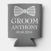 Groom Grey Stylish Elegant Modern Gifts Wedding Blikjeskoeler (Voorkant)