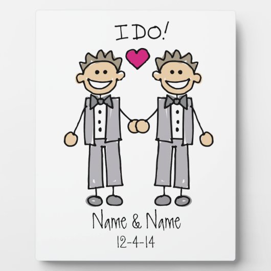 Groom Groom I Do Personalized Wedding Fotoplaat (Voorkant)