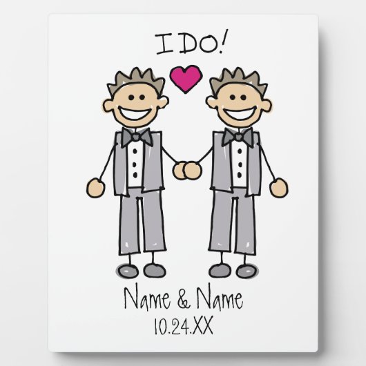 Groom Groom I Do Personalized Wedding Plaque Fotoplaat (Voorkant)
