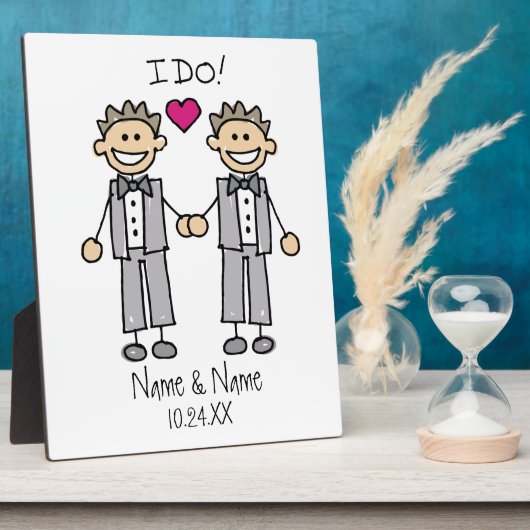 Groom Groom I Do Personalized Wedding Plaque Fotoplaat (Zijkant)