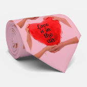 Groom Groomens Wedding Red Pink Stropdas (Opgerold)