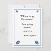 Groom Groomsman Voorstel Weddenschap personalisere Kaart (Achterkant)