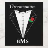 Groom, Groomsmen en Best Man Bachelor Party Wijn Etiket (Enkel label)