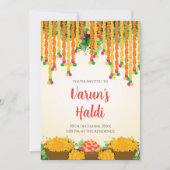 Groom Haldi uitnodigingen Digital Boy Pithi kaarte (Voorkant)