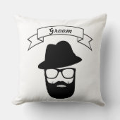 Groom Hipster Glasses Pet Handlebar Mustache Beard Kussen (Voorkant)