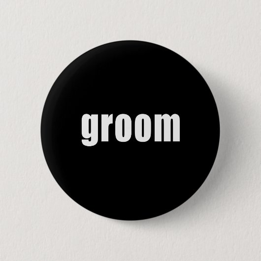 Groom in zwart-wit ronde button 5,7 cm (Voorkant)