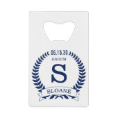 Groom Initiaal Creditkaart Flessenopener (Voorkant)