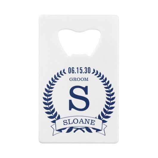 Groom Initiaal Creditkaart Flessenopener (Achterkant)