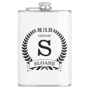 Groom Initiaal Heupfles