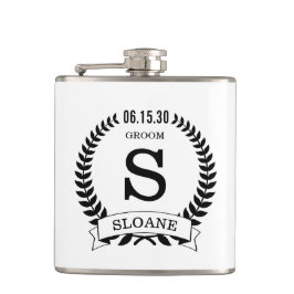 Groom Initiaal Heupfles