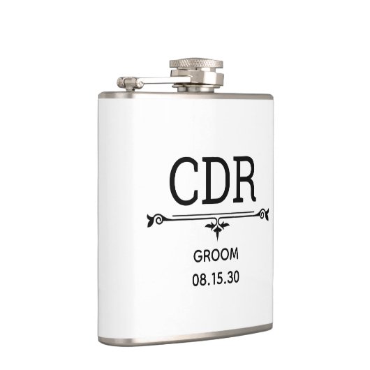 Groom Initialen Heupfles (Rechts)